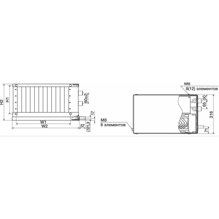 Фреоновый охладитель Shuft WHR-R 600х350/3 Фреоновый охладитель Shuft WHR-R 600х350/3